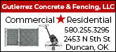 Gutierrez Concrete & Fencing, LLC Sponsorship Banner